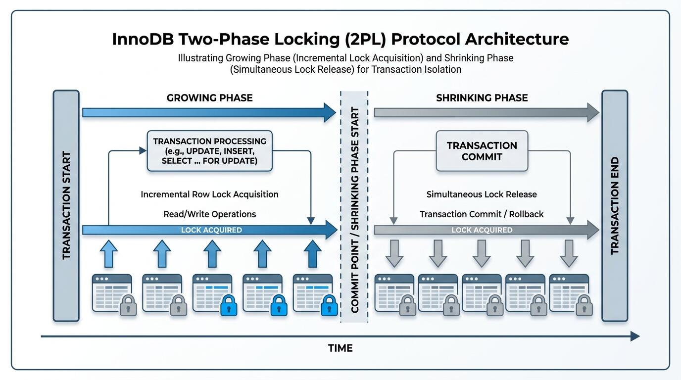 InnoDB Two-Phase Locking Protocol for Reducing Lock Conflicts in MySQL