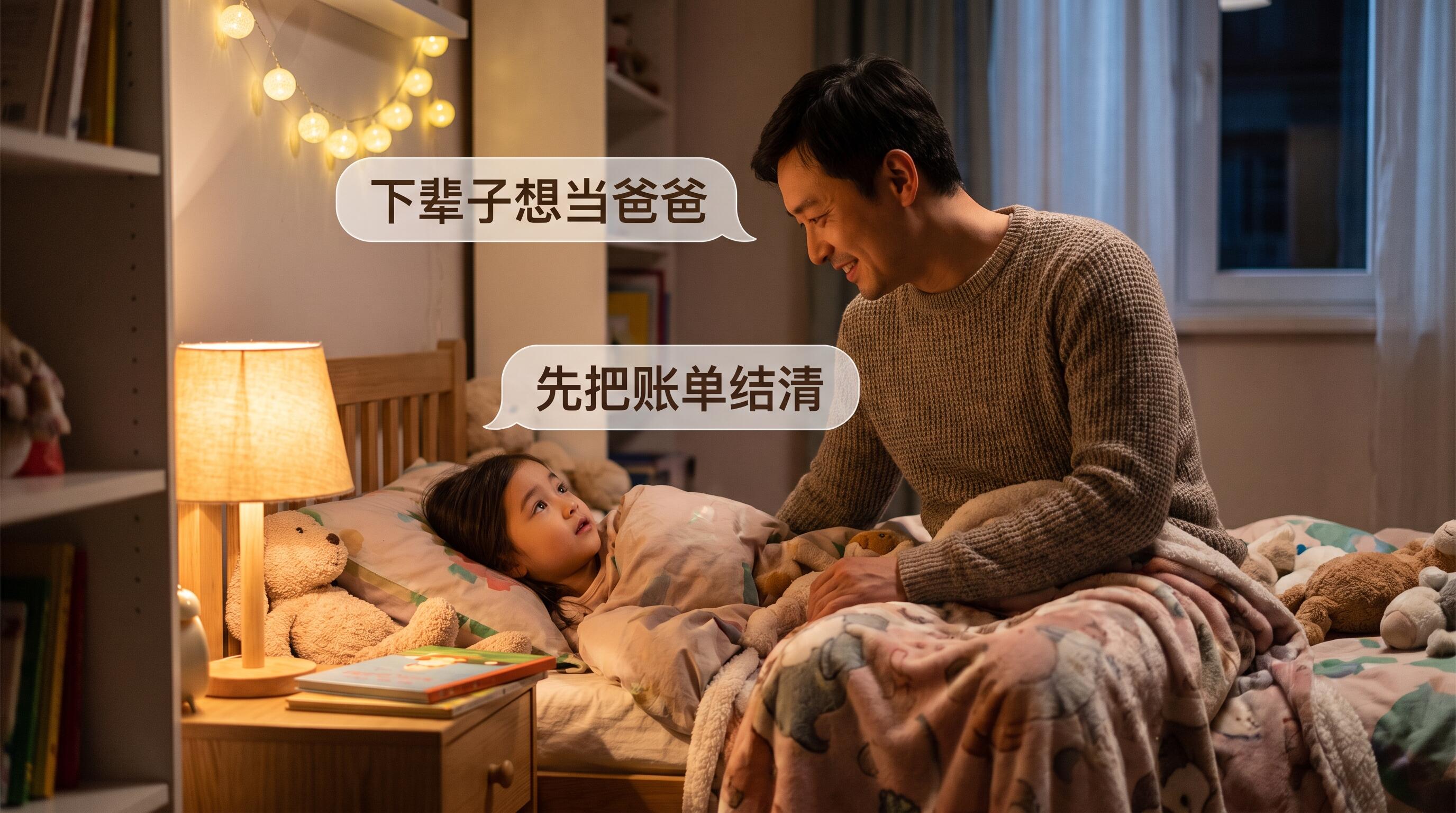 睡前对话中父女互动的温馨瞬间